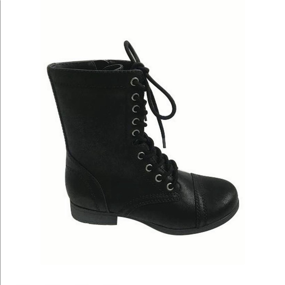 Women’s Vegan Leather Zip & Lace Up Combat Boots
